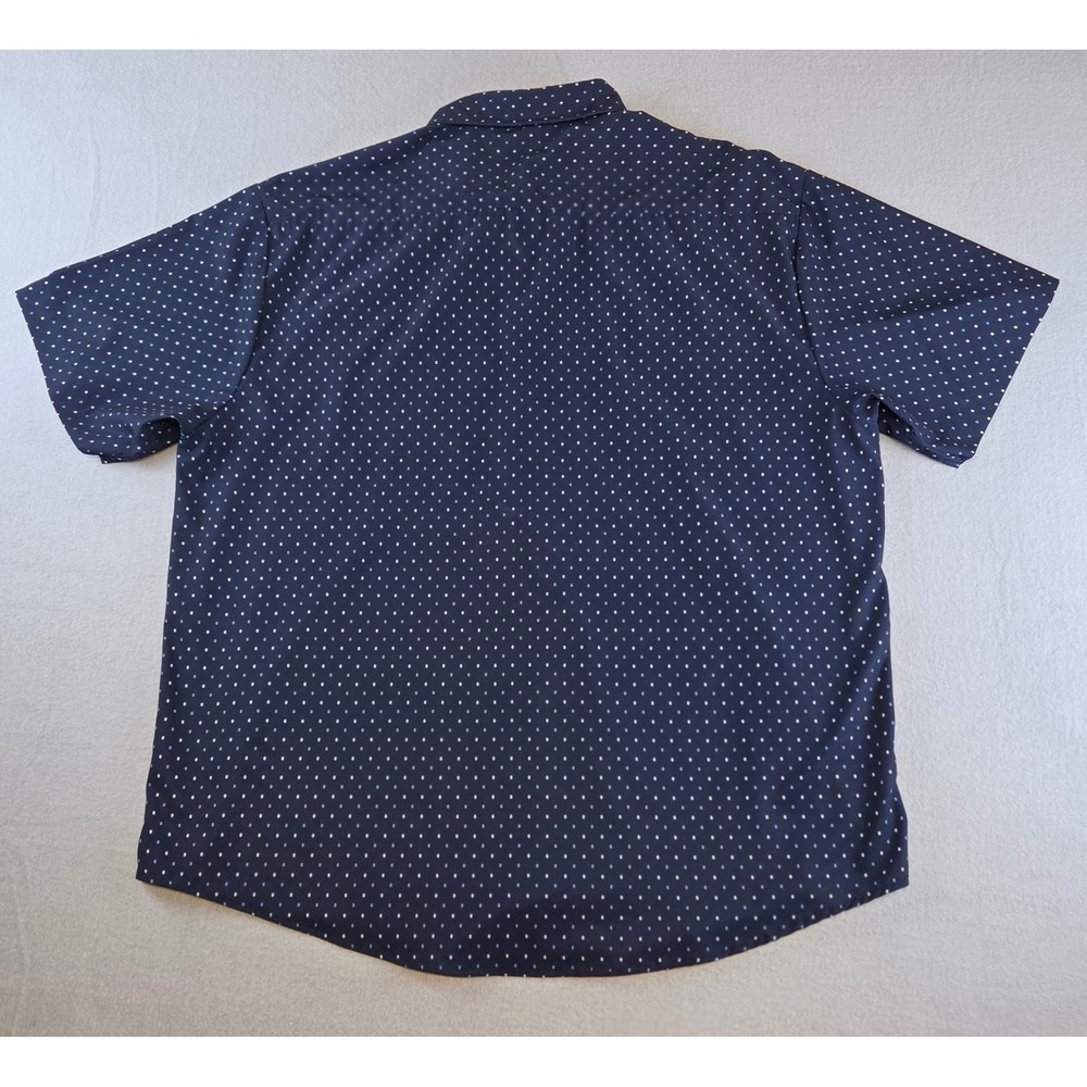 Kenneth Cole Reaction Men's 2X Button Up Short Sleeve Shirt Blue Floral Dot - Picture 7 of 10